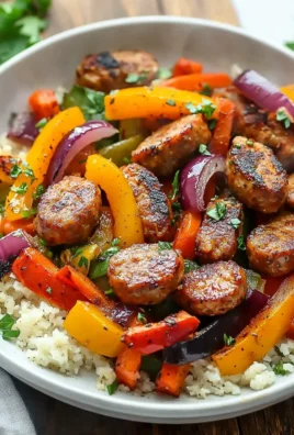 10 Minute Air Fryer Chicken Sausage and Veggies