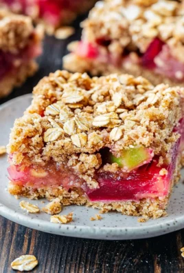 Amish Oatmeal Rhubarb Bars (with crumb topping)