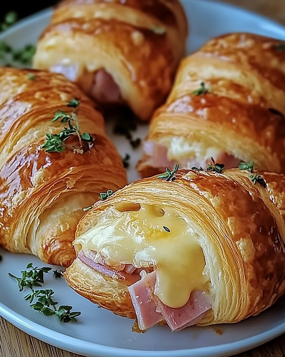Baked Ham and Cheese Croissants