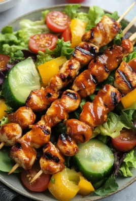 BBQ Chicken Skewer Salad