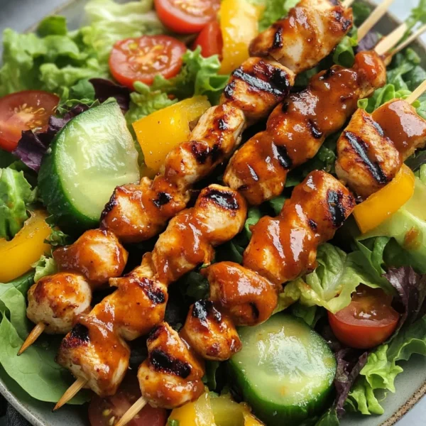 BBQ Chicken Skewer Salad