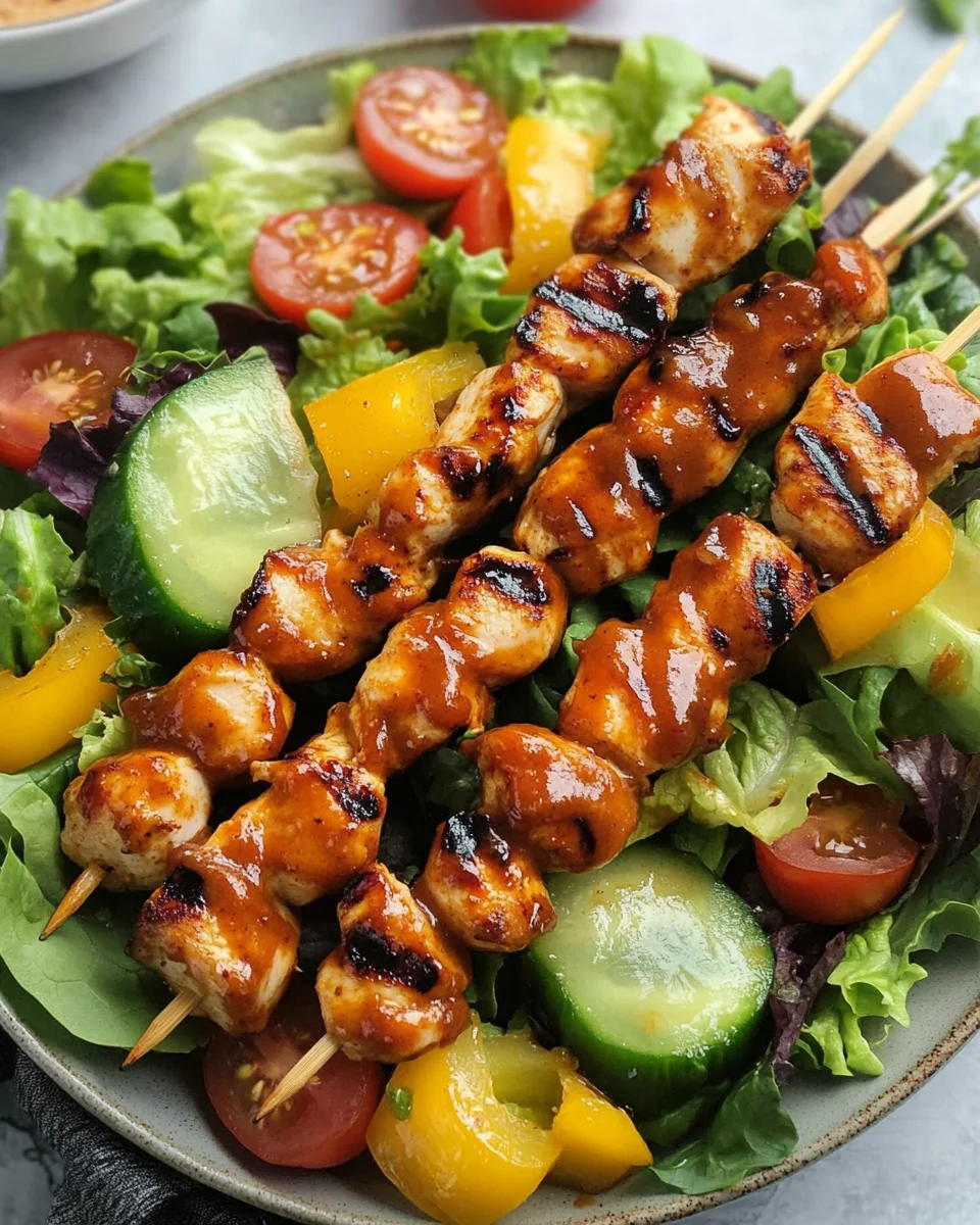 BBQ Chicken Skewer Salad