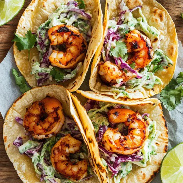 Blackened Shrimp Tacos with Slaw