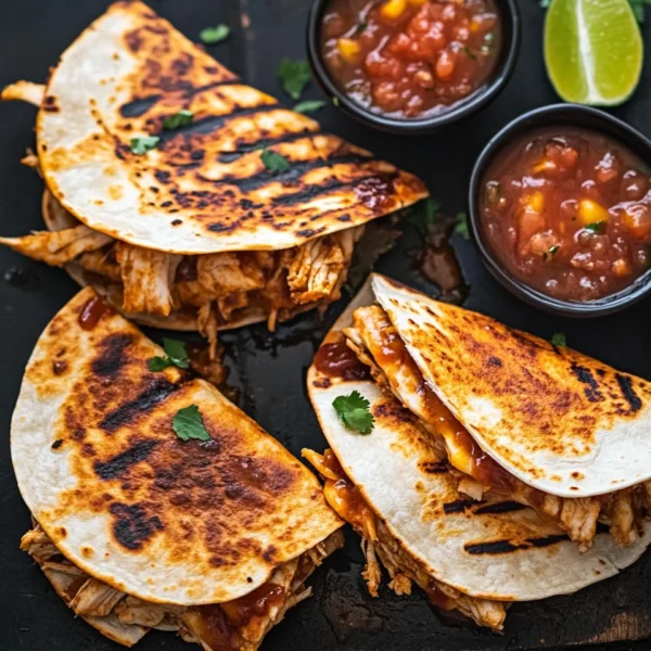 Blackstone Hot Honey BBQ Chicken Quesadillas