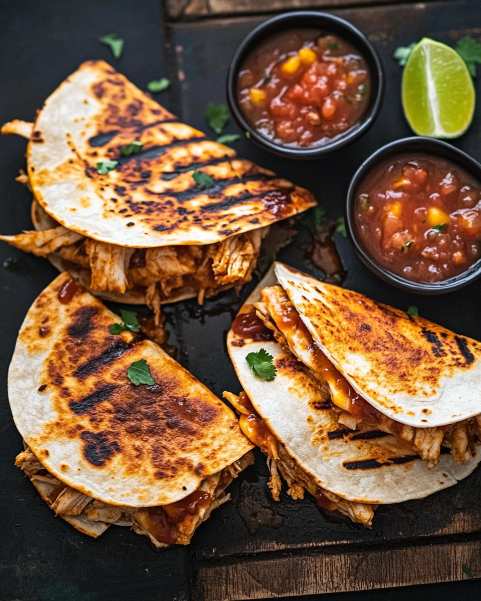 Blackstone Hot Honey BBQ Chicken Quesadillas