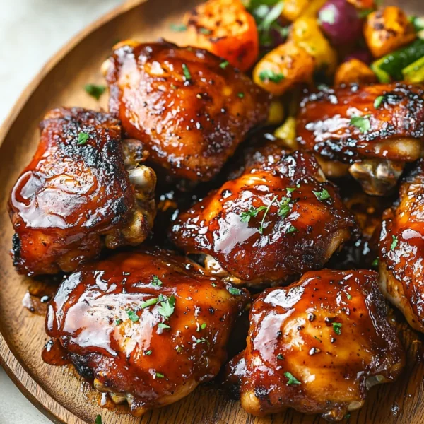 Caramelized BBQ Chicken Thighs in the Oven