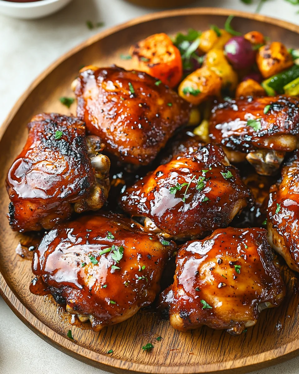 Caramelized BBQ Chicken Thighs in the Oven