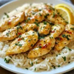 Chicken Scampi with Garlic Parmesan Rice