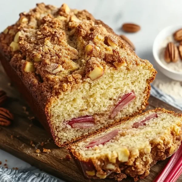Cinnamon Streusel Rhubarb Bread