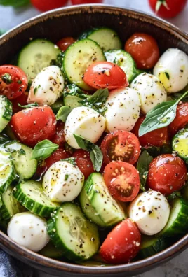 Fresh Cucumber Caprese Salad