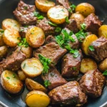 Garlic Butter Beef Bites with Potatoes