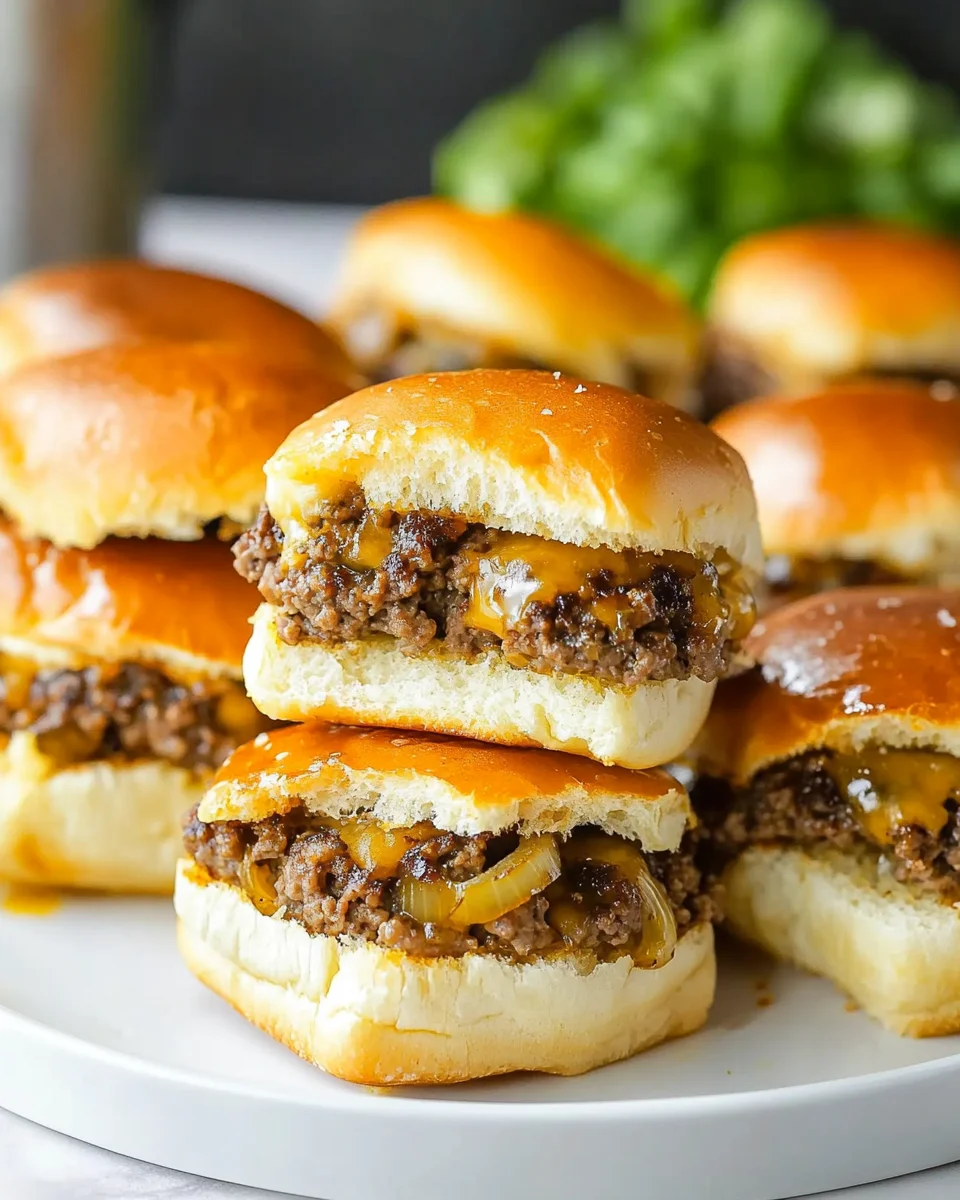 Hawaiian Roll Cheeseburger Sliders