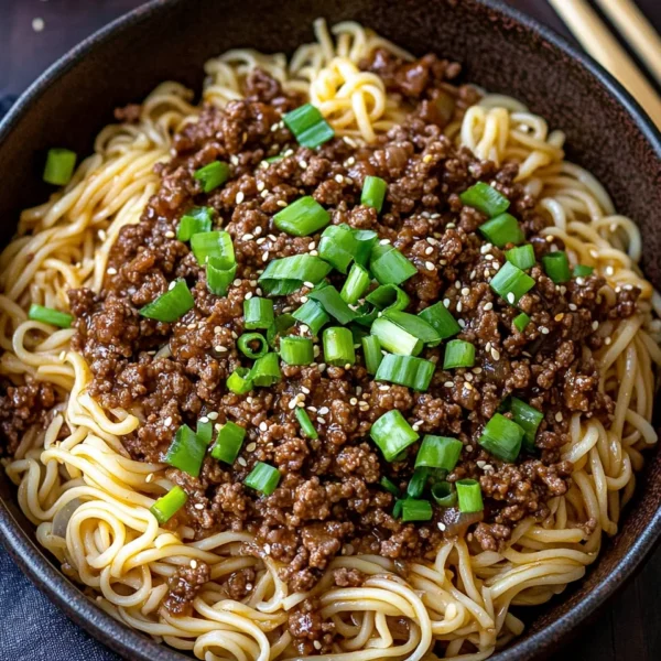 Mongolian Ground Beef Noodles