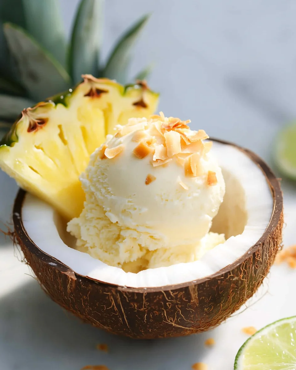Pi&ntilde;a Colada Ice Cream (dairy free)