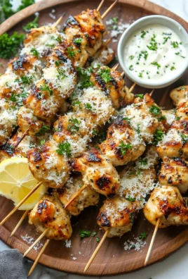 Ranch Garlic Parmesan Chicken Skewers