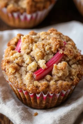 Rhubarb Oat Muffins with Cinnamon Butter Crumble