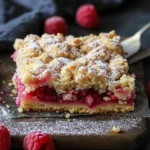 Rhubarb Shortbread Streusel Bars