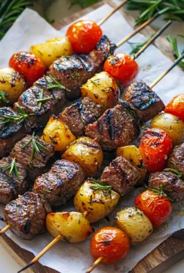 Rosemary Garlic Steak Kebabs