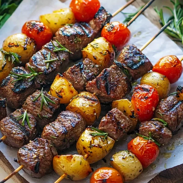 Rosemary Garlic Steak Kebabs