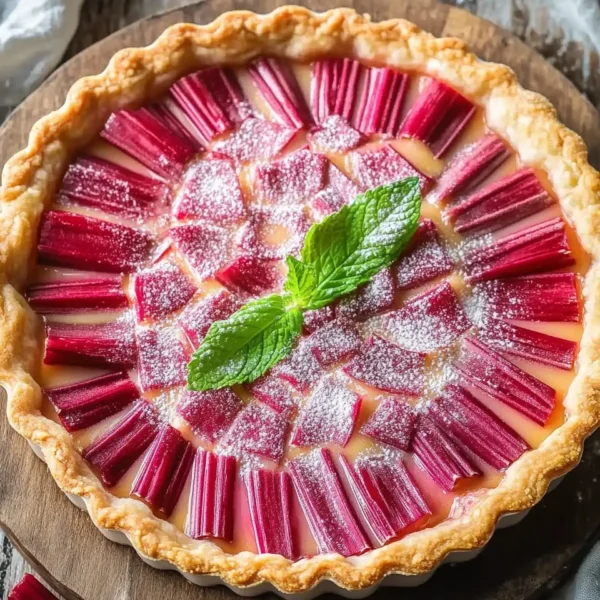 Sweet Rhubarb Custard Tart