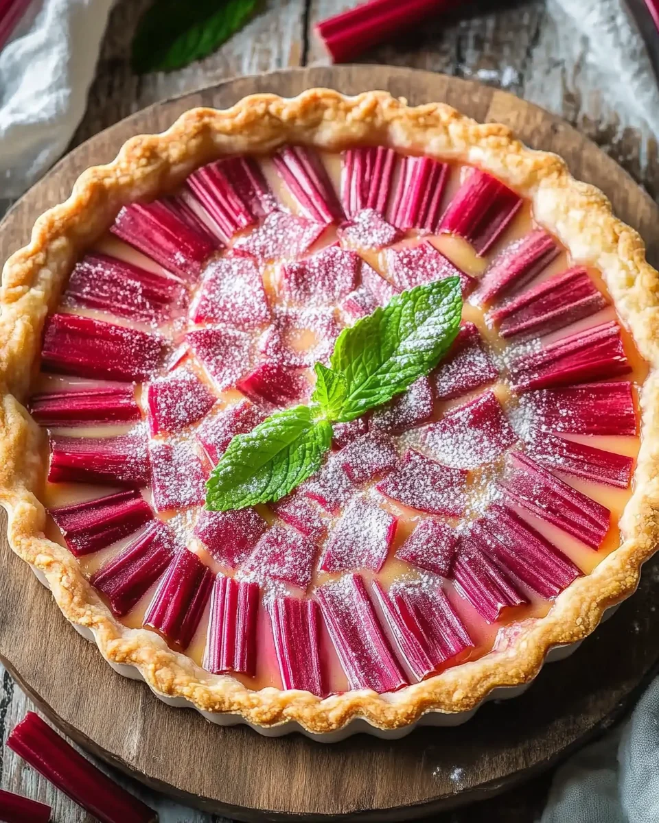 Sweet Rhubarb Custard Tart