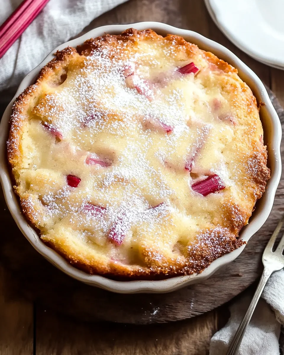Warm Rhubarb Cake with Butter Sauce