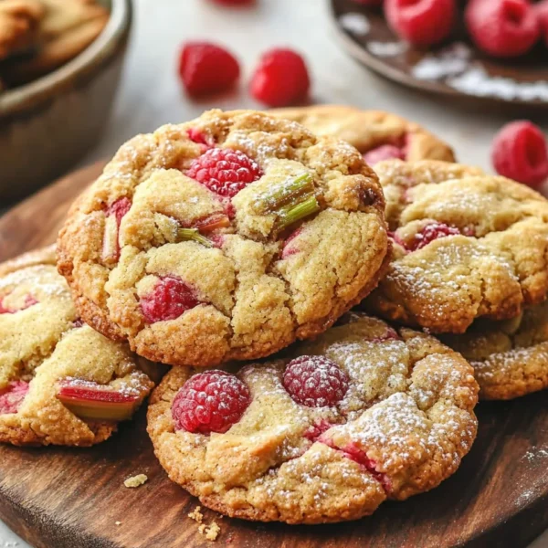XXL Rhubarb Raspberry Cookies
