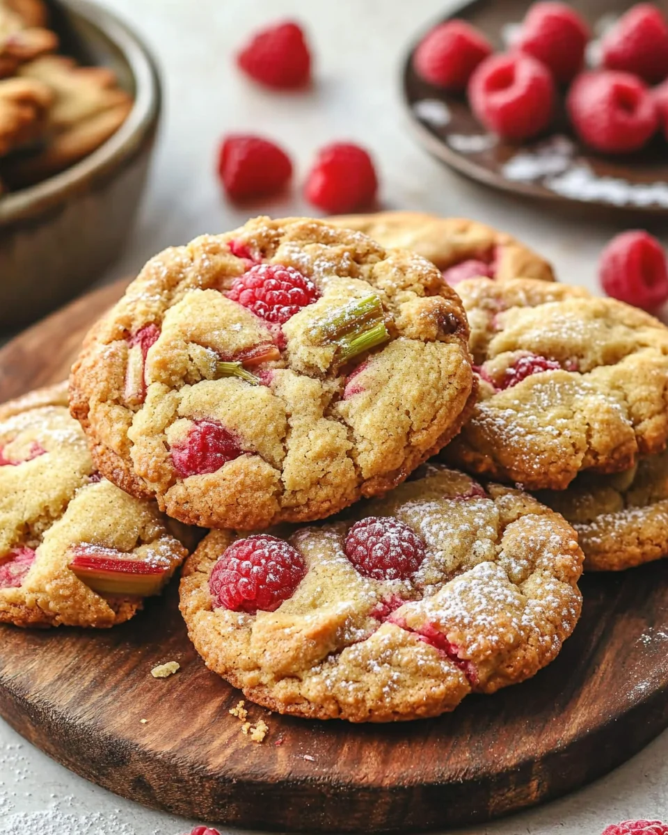 XXL Rhubarb Raspberry Cookies