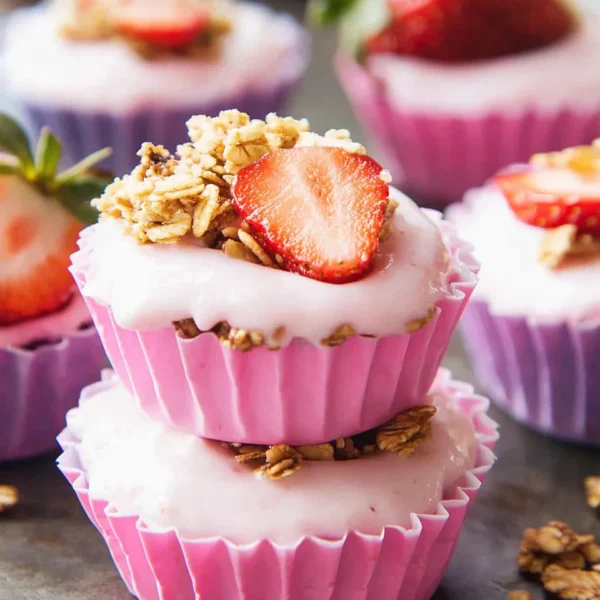 3 Ingredient Strawberry Yogurt Bites