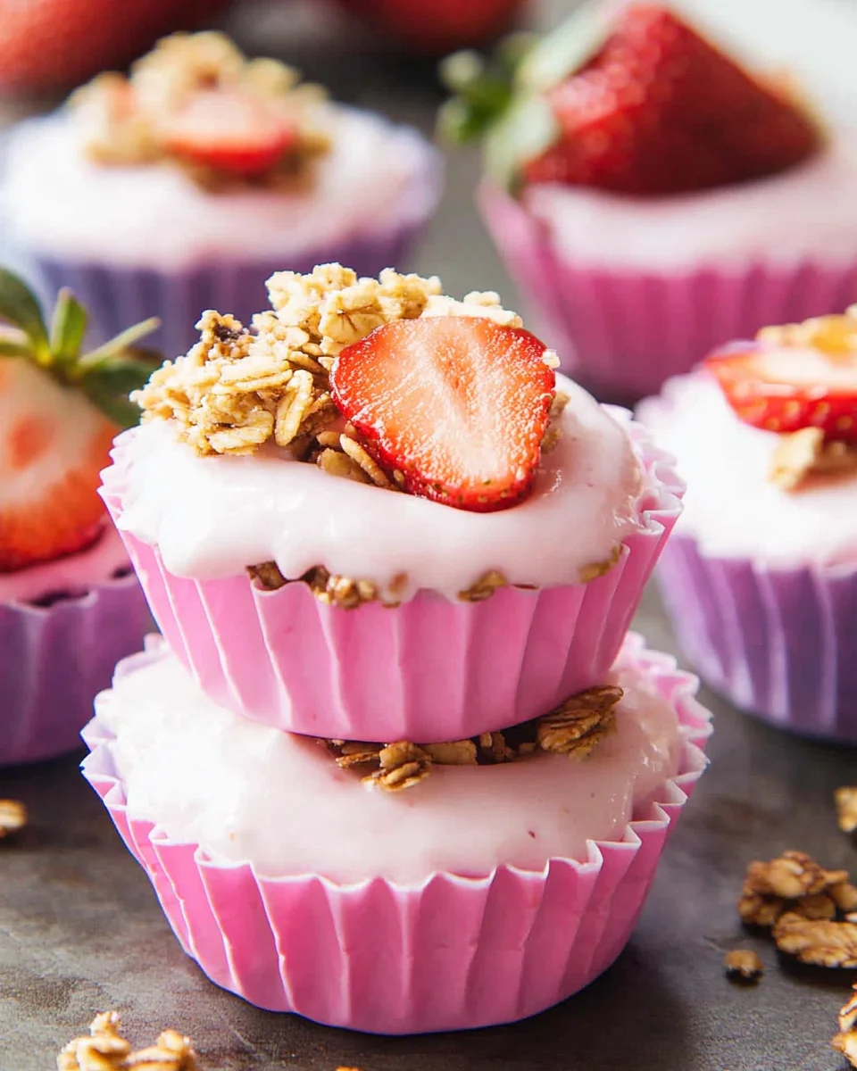 3 Ingredient Strawberry Yogurt Bites