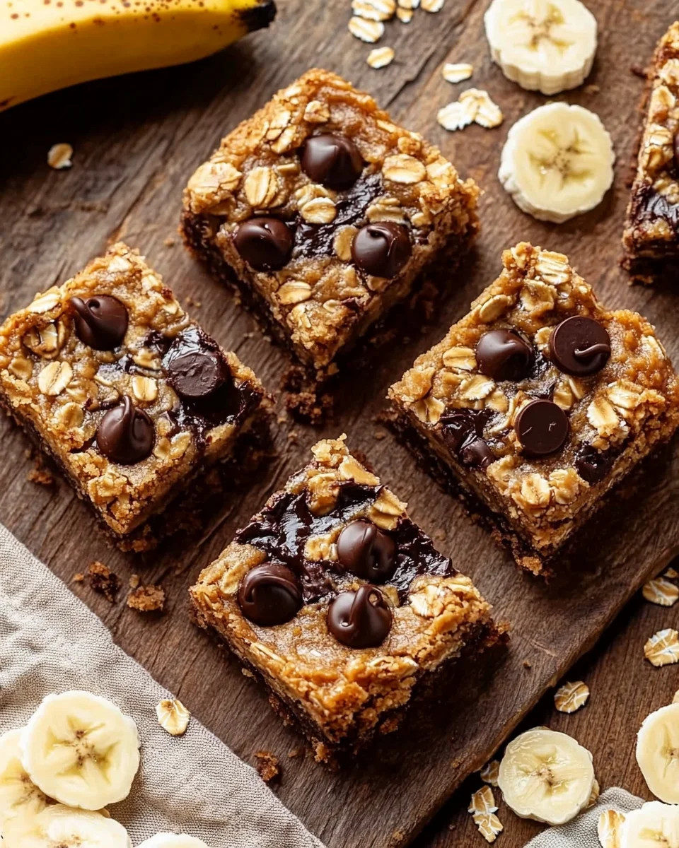 4 Ingredient Peanut Butter Banana Bars Recipe