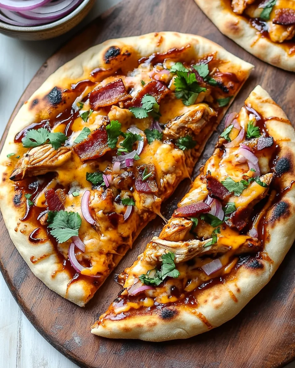 BBQ Chicken Naan Pizzas