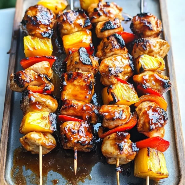 BBQ Pineapple Chicken Kabobs