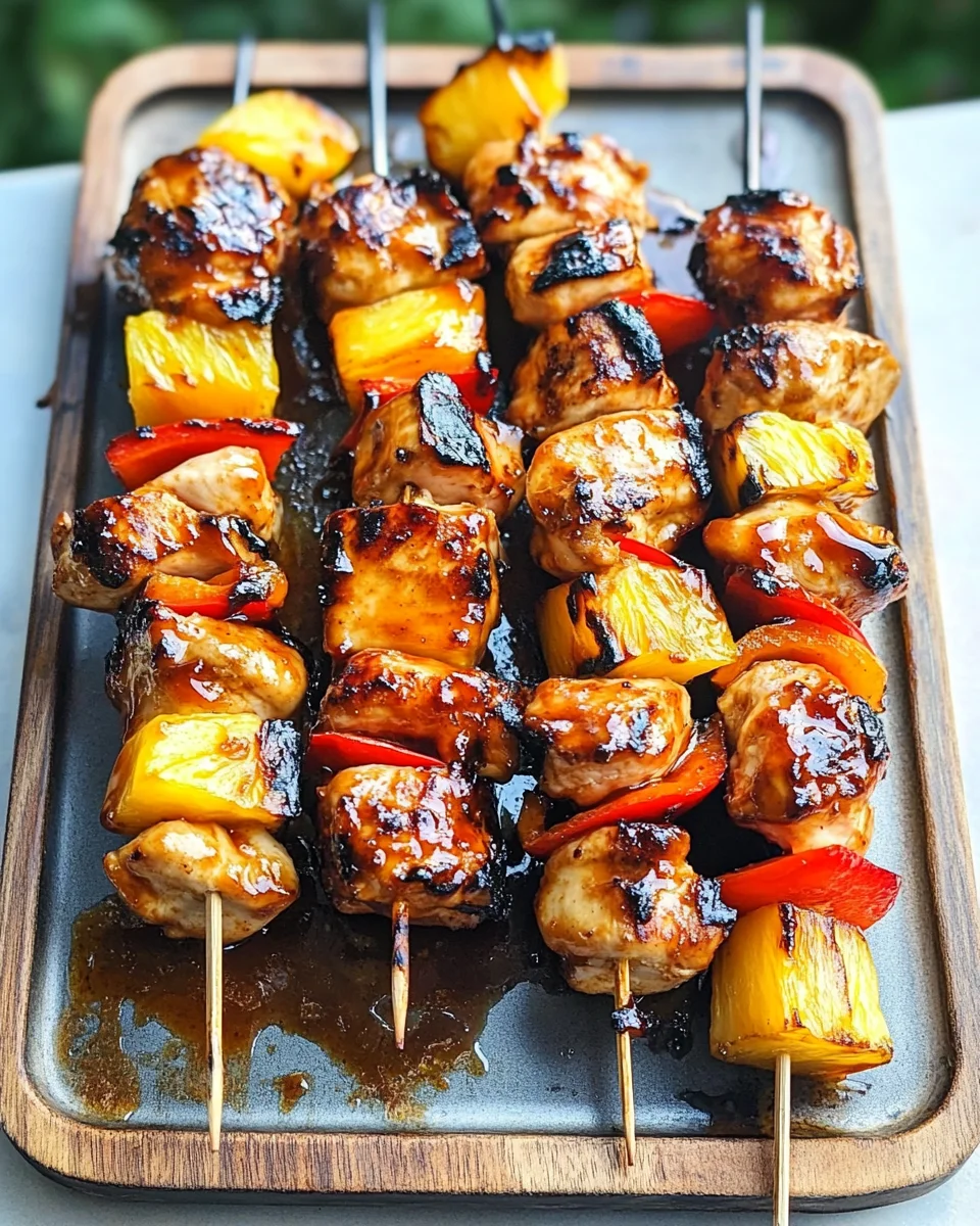 BBQ Pineapple Chicken Kabobs