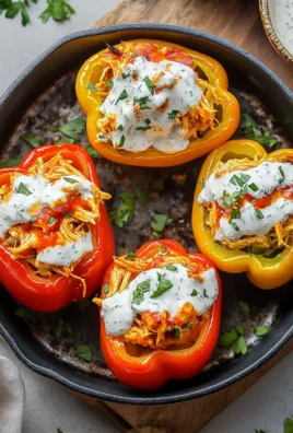 Buffalo Chicken Stuffed Peppers (Dairy-Free & Low Carb)