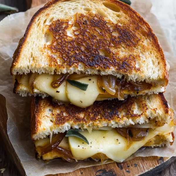 Caramelized Onion and Apple Grilled Cheese Sandwich