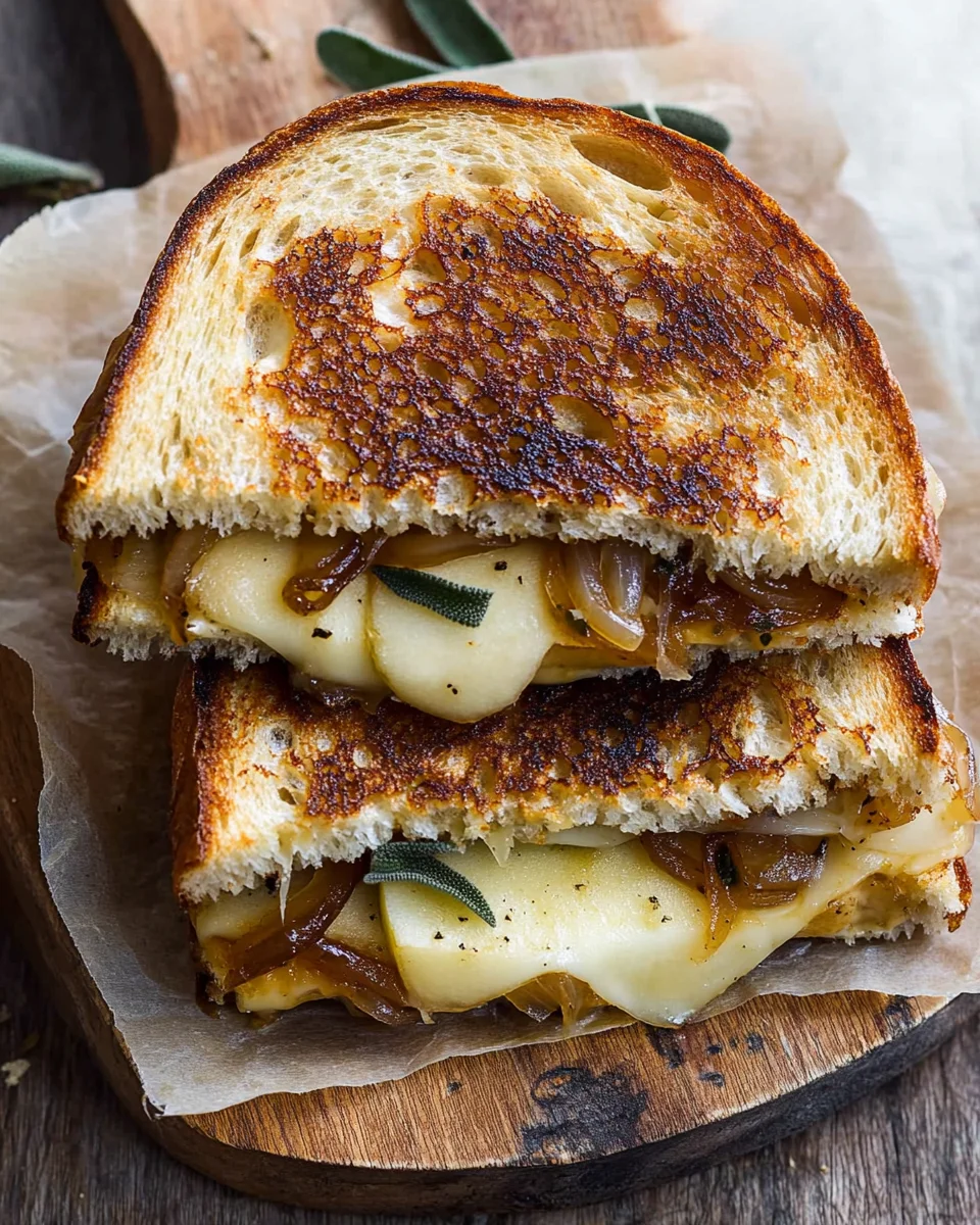 Caramelized Onion and Apple Grilled Cheese Sandwich