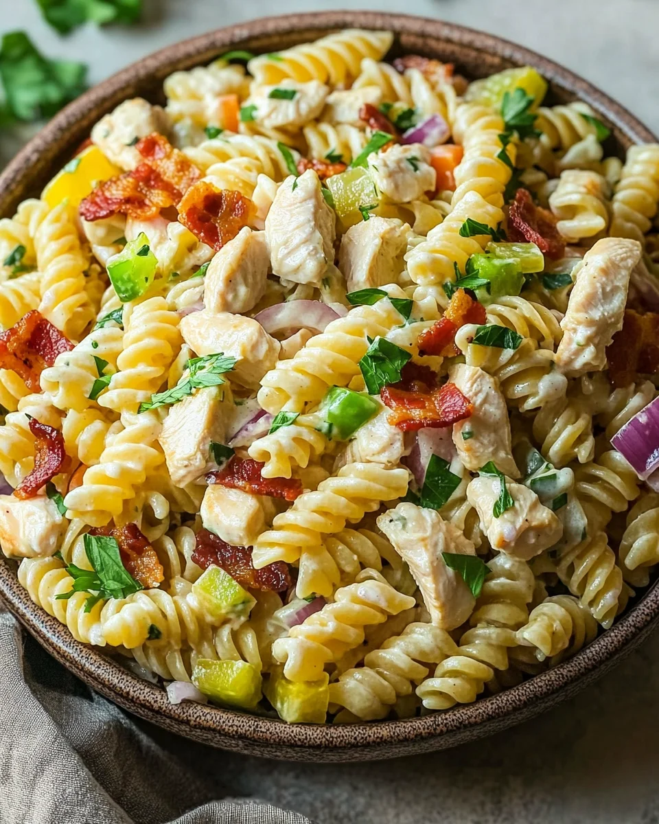 Chicken Bacon Ranch Pasta Salad