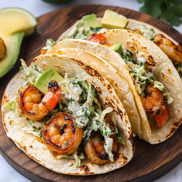Cilantro Lime Shrimp Tacos with Creamy Slaw