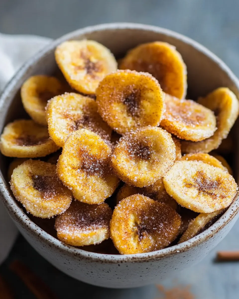 Cinnamon Sugar Air Fryer Banana Chips