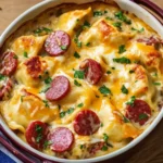 Crockpot Pierogi Casserole with Kielbasa