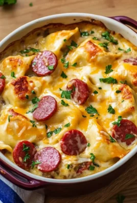 Crockpot Pierogi Casserole with Kielbasa