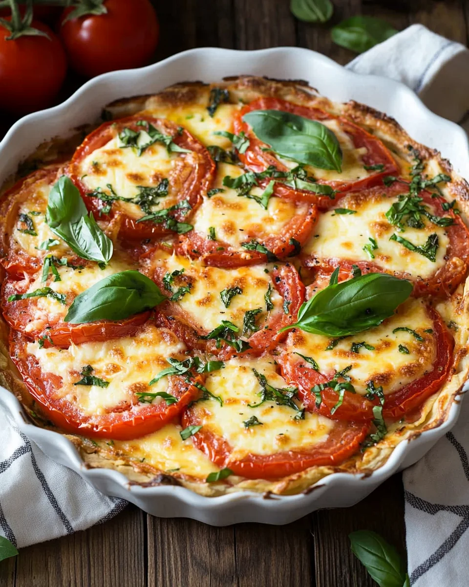 Easy Crustless Tomato Pie