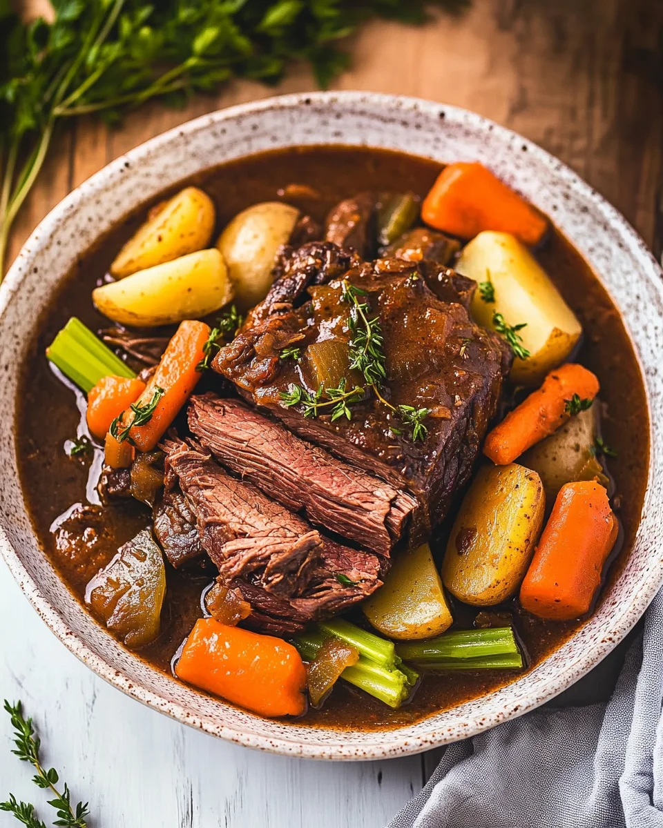 Easy Slow Cooker Pot Roast Recipe With Vegetables