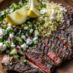 Grilled Skirt Steak with Lemon Herb Couscous Salad