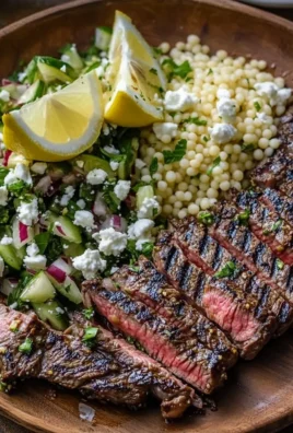 Grilled Skirt Steak with Lemon Herb Couscous Salad