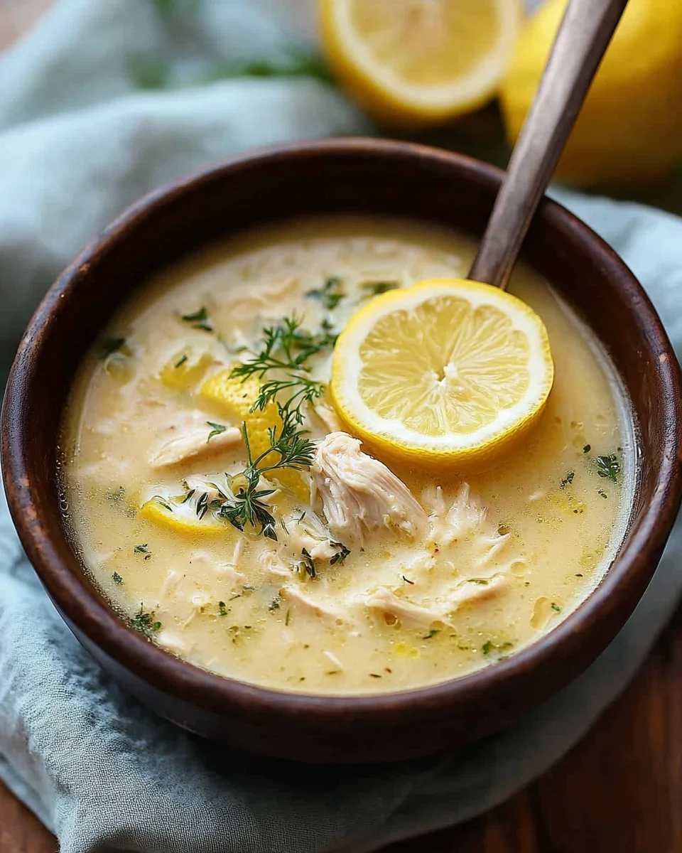 Mediterranean Lemon Chicken Soup: A Creamy, Comforting Bowl of Sunshine