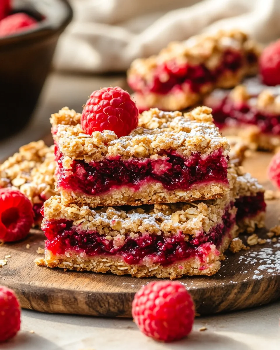 Raspberry Oatmeal Crumble Bars