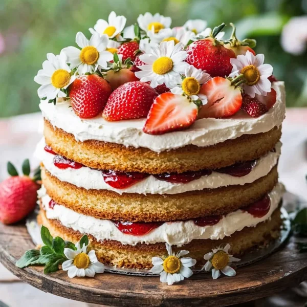Strawberry Chamomile Naked Cake