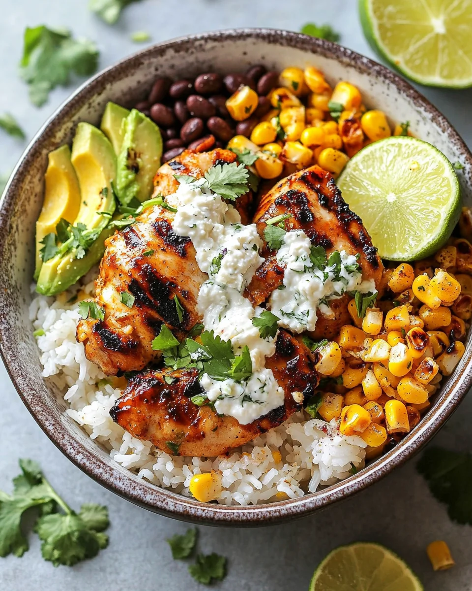Street Corn Chicken Rice Bowl